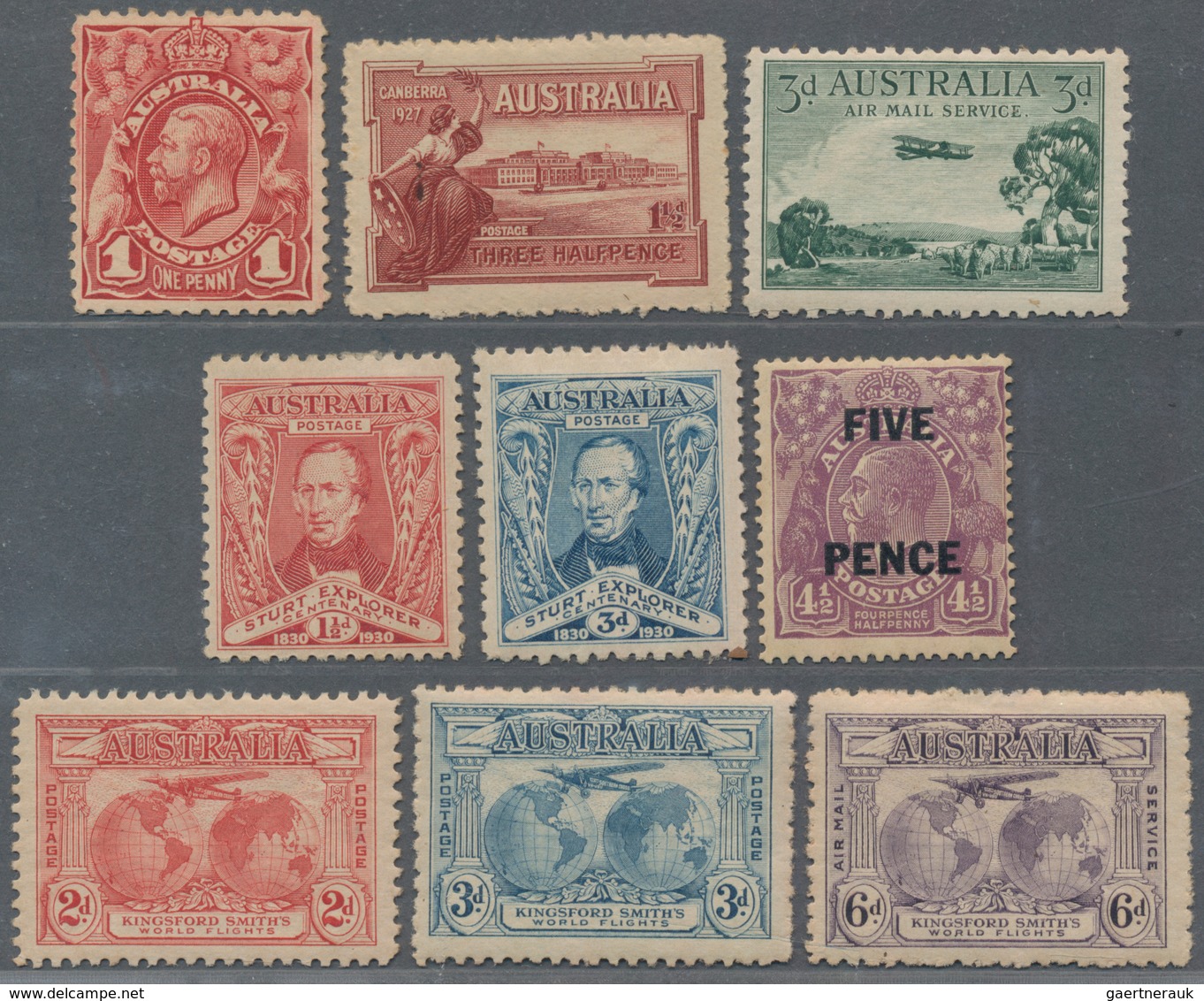 Australien: 1940 - 1980 (ca.), box containing stamps (including those showing varieties), miniature