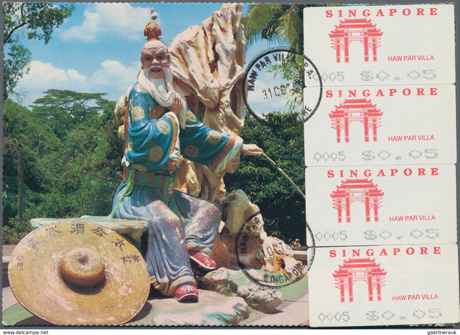 Singapur - Automatenmarken: 1990 - 1991, Accumulation Of About 420 Picture Postcards Bearing Coil St - Singapore (1959-...)
