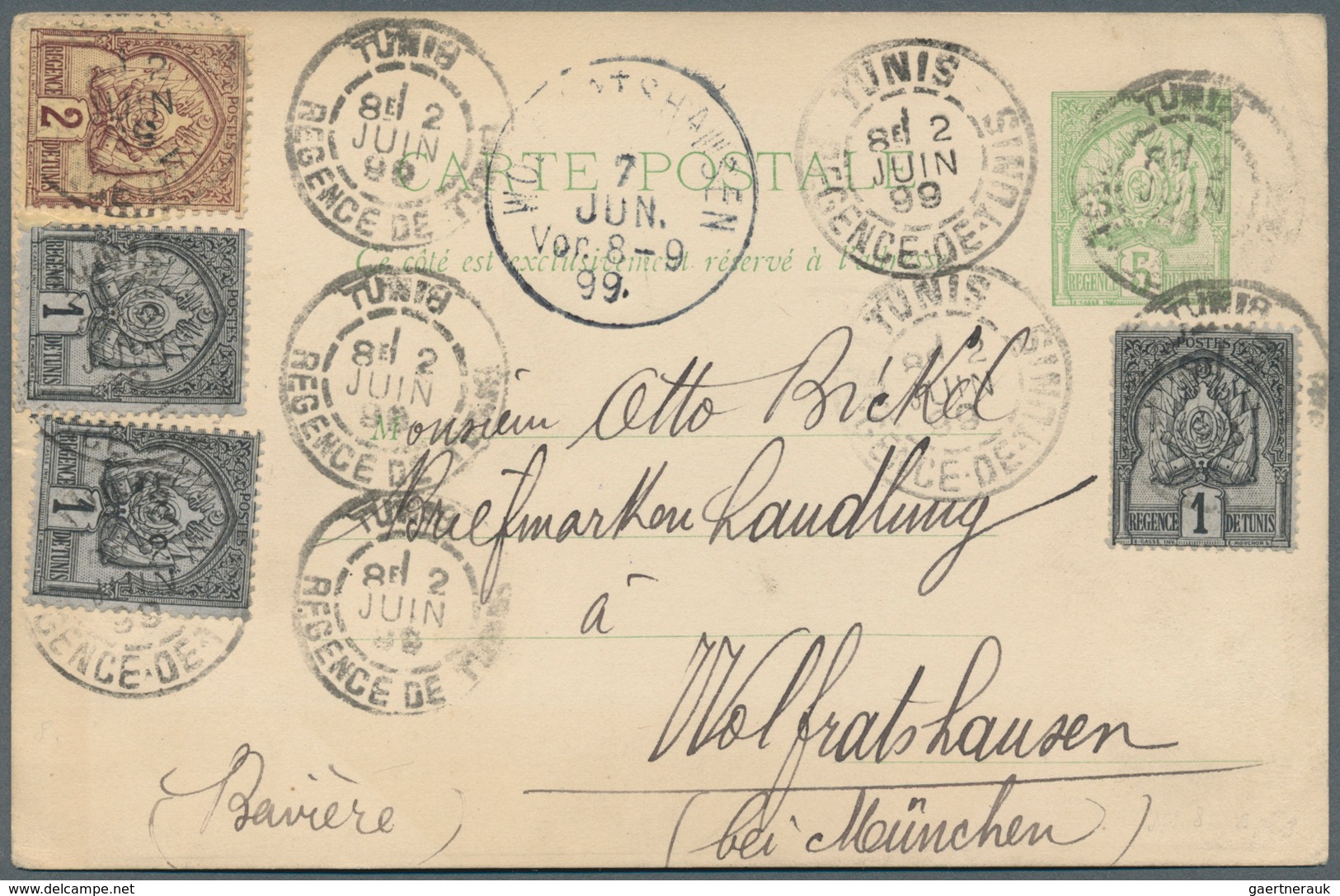 Tunesien: 1895/1975 (ca.), holding of mint material (mainly blocks of four with coins date) in a sto