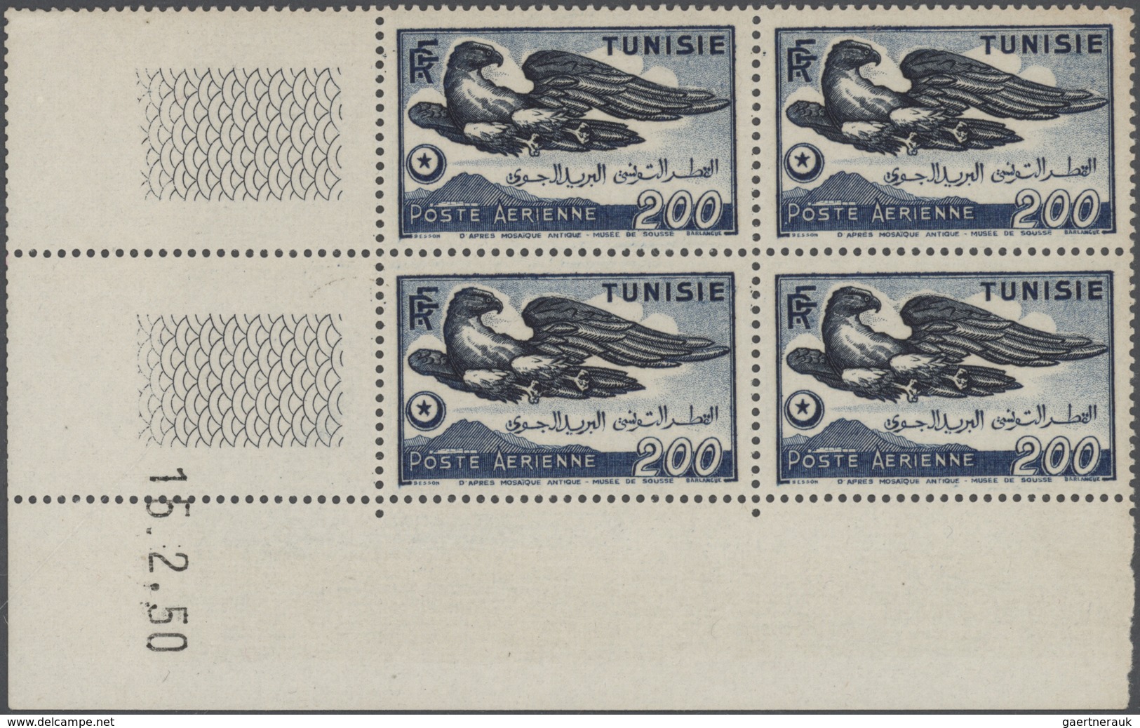 Tunesien: 1895/1975 (ca.), holding of mint material (mainly blocks of four with coins date) in a sto