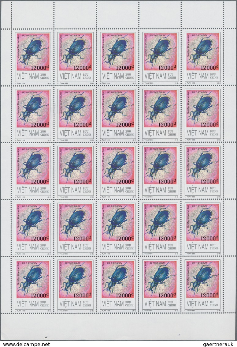 Vietnam: 1996/1997, stock of these years' issues and souvenir sheets in various quantities up to 50