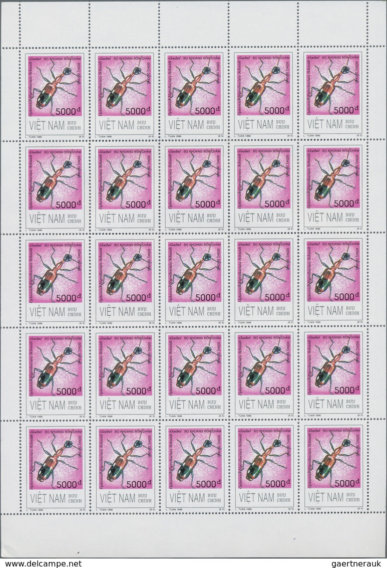 Vietnam: 1996/1997, stock of these years' issues and souvenir sheets in various quantities up to 50