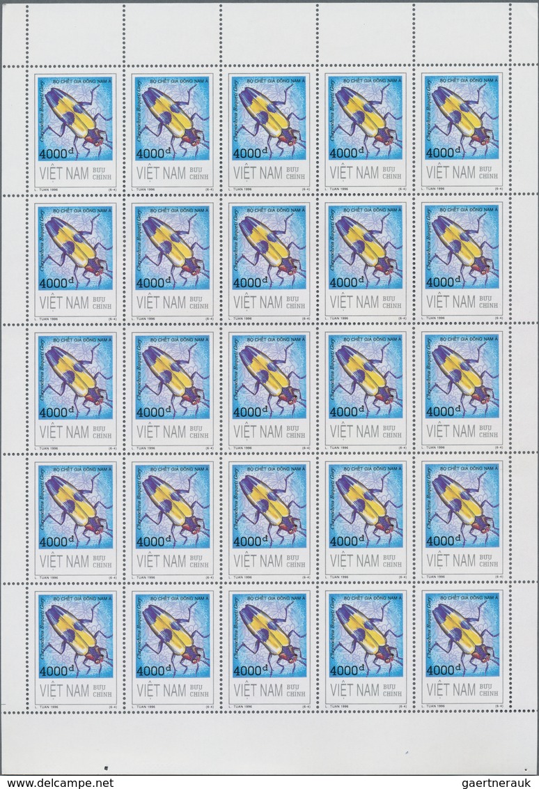 Vietnam: 1996/1997, stock of these years' issues and souvenir sheets in various quantities up to 50