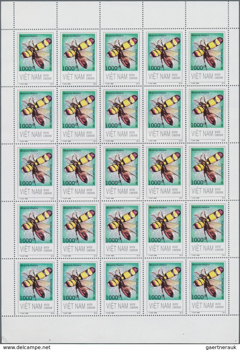 Vietnam: 1996/1997, stock of these years' issues and souvenir sheets in various quantities up to 50