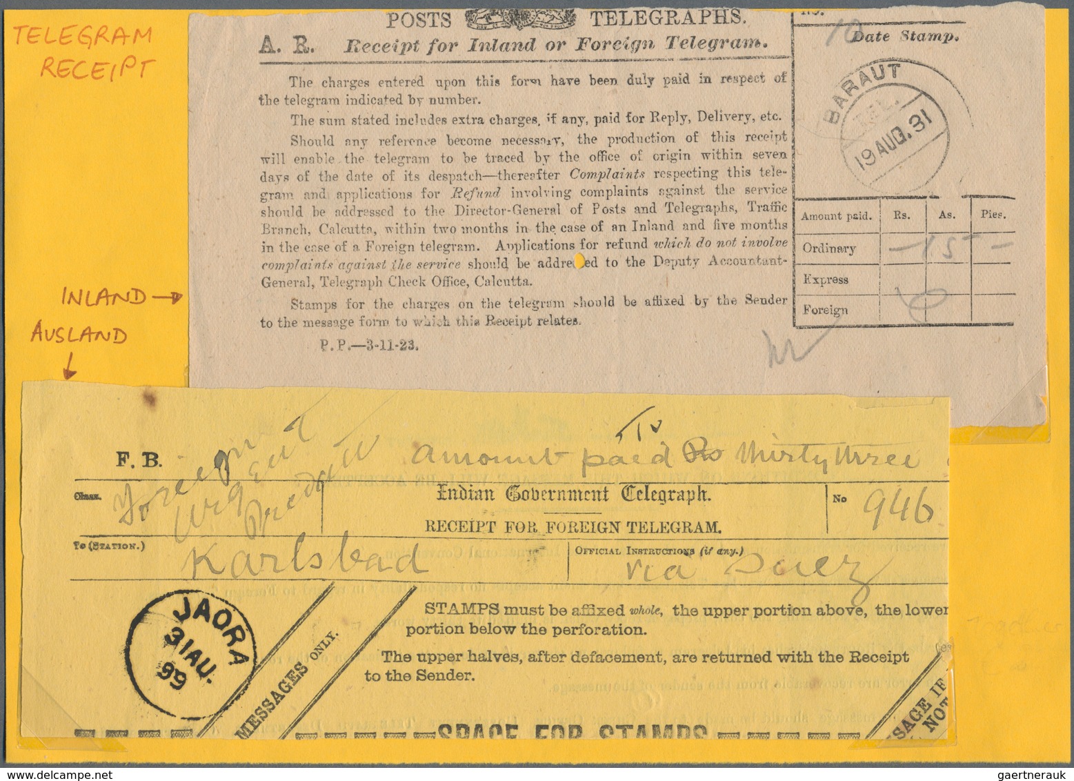 Alle Welt: 1899 - 1974 (ca.), Small Interesting Batch Of Money Orders, International Reply Coupons A - Verzamelingen (zonder Album)