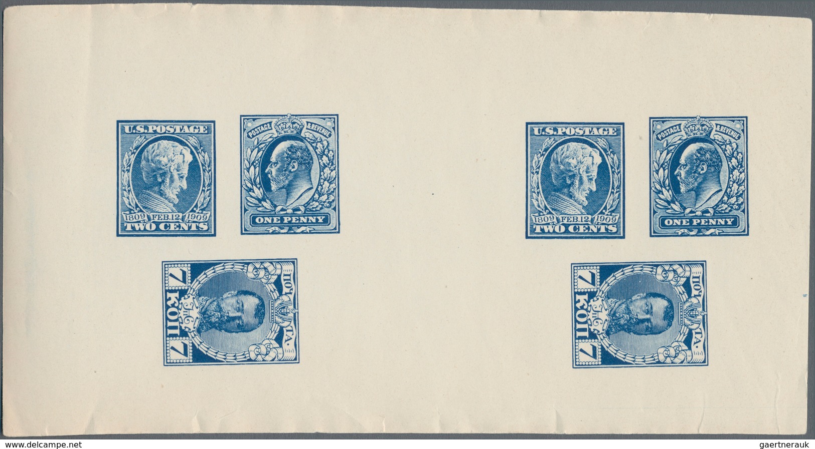 Alle Welt: 1930 (appr.), So Called "Eckerliin Essays" For Stamps Of Great Briatin, USA And Russia, D - Verzamelingen (zonder Album)