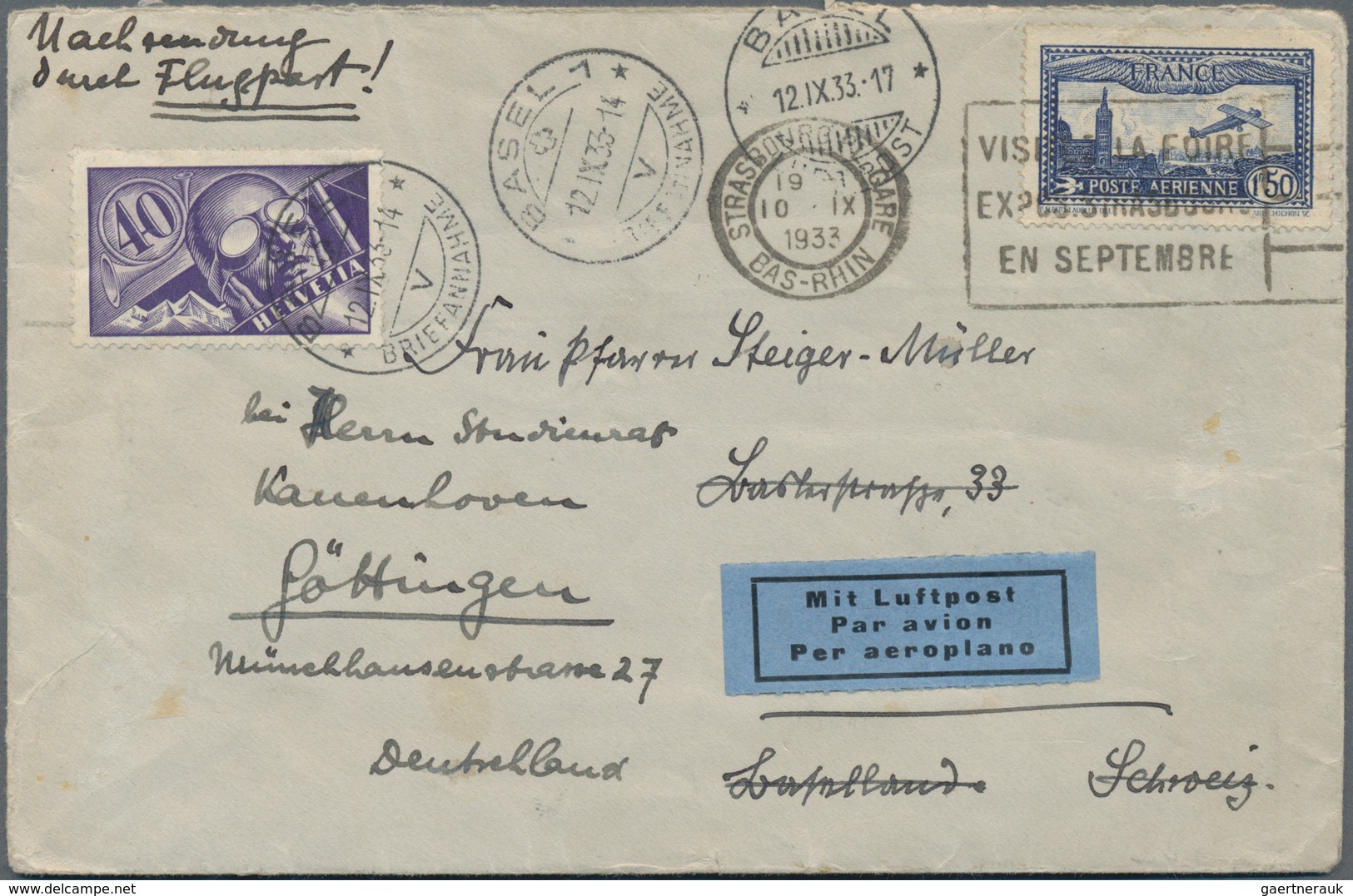 Flugpost Alle Welt: 1909/1940, very comprehensive collection with ca.160 airmail covers/cards, compr