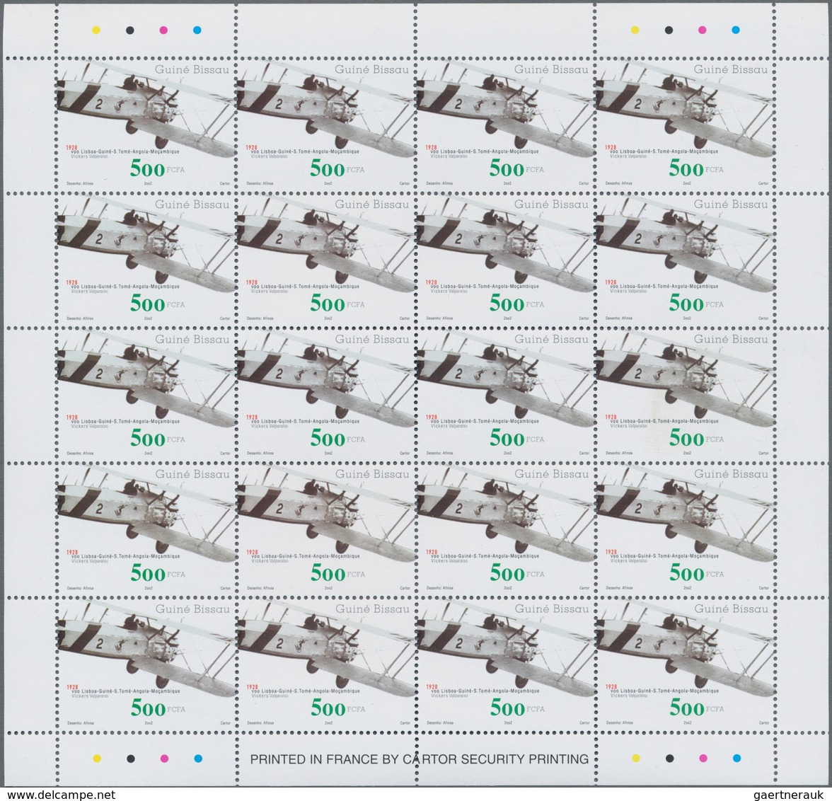 Thematik: Flugzeuge, Luftfahrt / Airoplanes, Aviation: 2002, GUINEA-BISSAU: AVIATION, Complete Set O - Flugzeuge