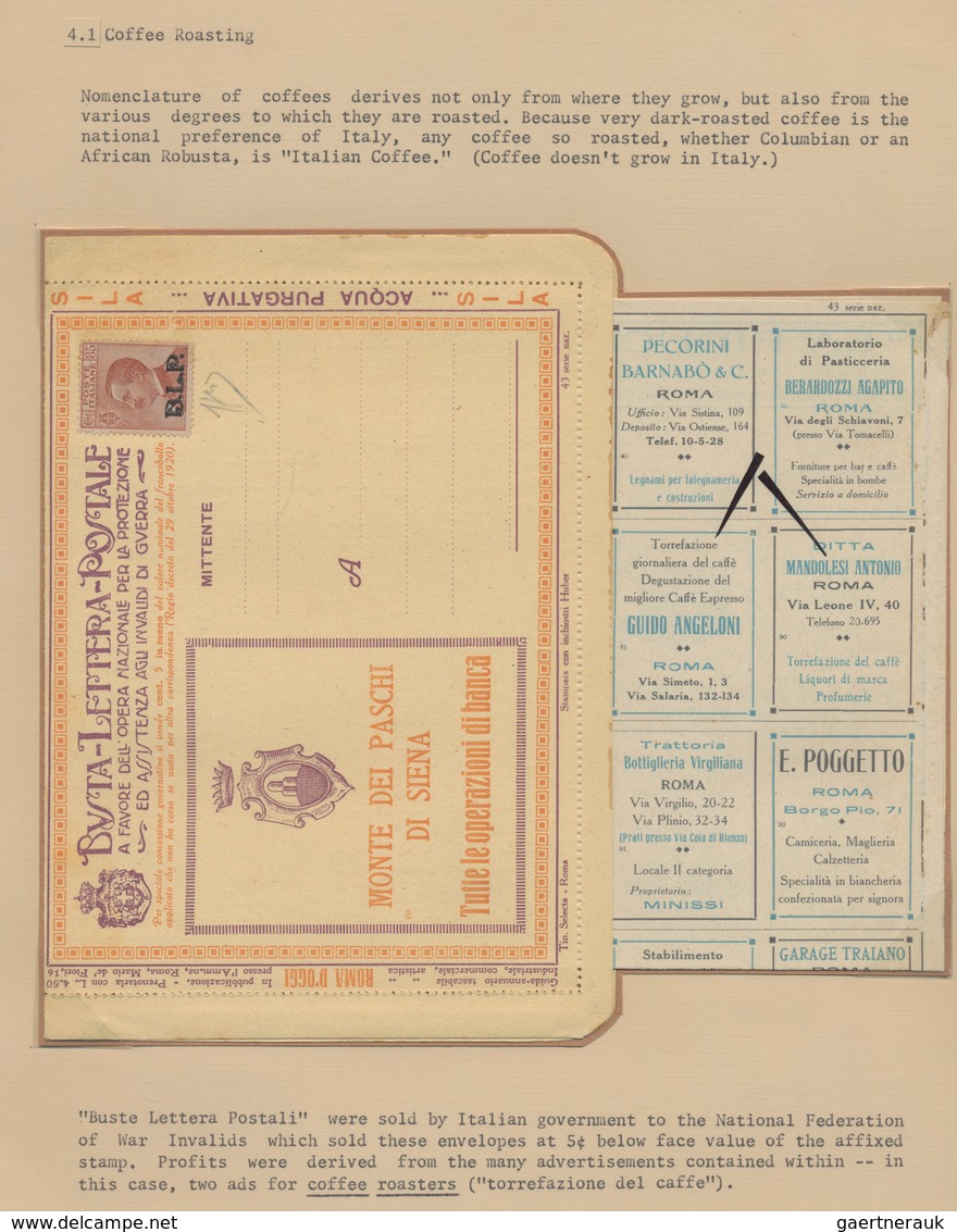 Thematik: Nahrung-Kaffee / food-coffee: 1790/1980 (ca.), extraordinary exhibit on apprx. 128 pages,