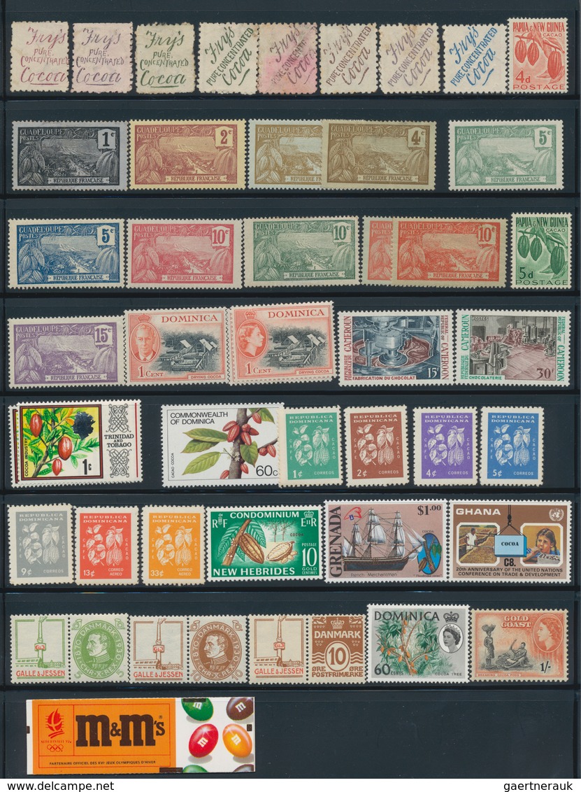 Thematik: Nahrung-Schokolade / Food-chocolate: 1890/1990 (ca.), CACAO, Assortment Of Thematic Stamps - Levensmiddelen