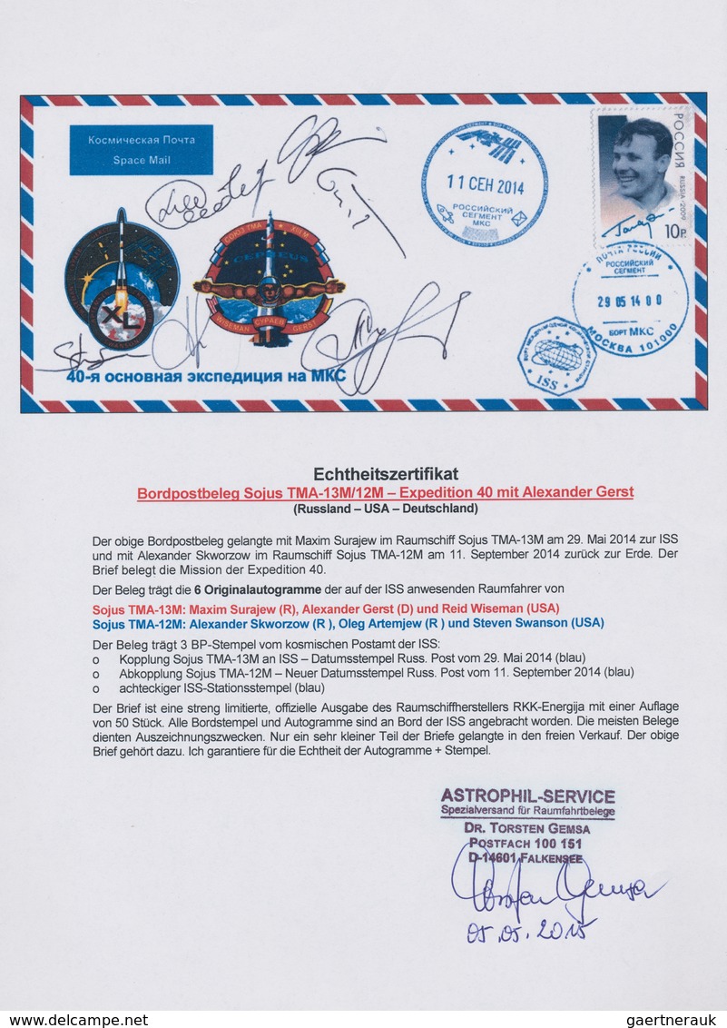 Thematik: Raumfahrt / astronautics: 1980/2015 (ca.), SIGNATURES of Astronauts/Cosmonauts, assortment