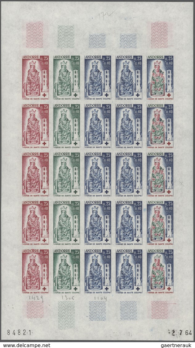 Andorra - Französische Post: 1964/1979, IMPERFORATE COLOUR PROOFS, MNH Collection Of 174 Complete Sh - Sonstige & Ohne Zuordnung