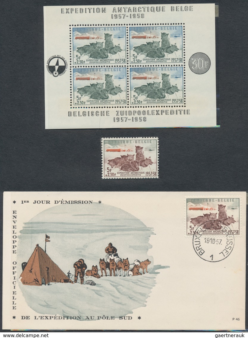 Belgien: 1957/1986 (ca.), Collection On Blanc Pages MNH, Many Sets Additionally In Pairs Or Blocks O - Colecciones
