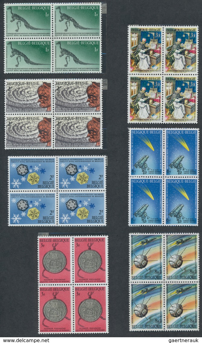 Belgien: 1957/1986 (ca.), Collection On Blanc Pages MNH, Many Sets Additionally In Pairs Or Blocks O - Colecciones