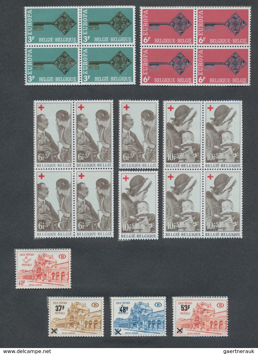 Belgien: 1957/1986 (ca.), Collection On Blanc Pages MNH, Many Sets Additionally In Pairs Or Blocks O - Colecciones