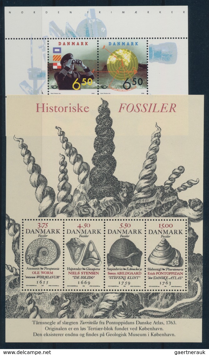 Dänemark: 1997/1998, Stock Of Mint Never Hinged Stamps In Singles, Part Sheets And Full Sheets + One - Ungebraucht