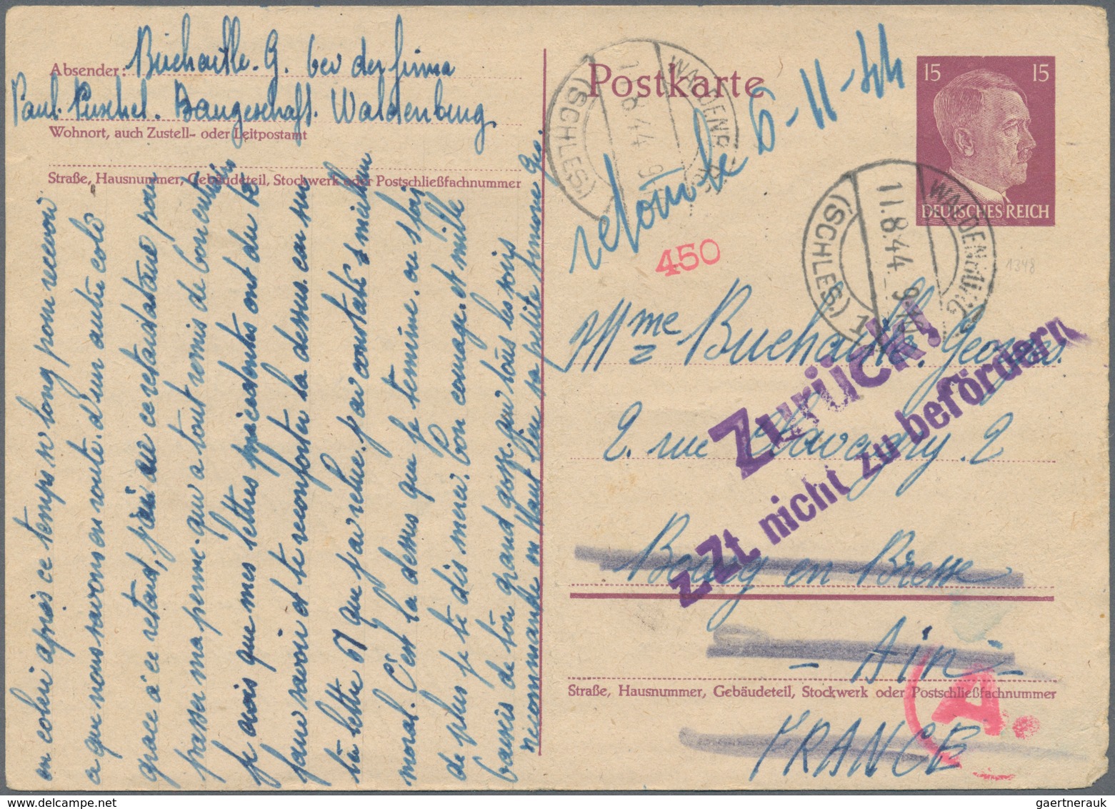 Frankreich: 1940/1944, 36 Covers And Cards Covering The Time Of The German Occupation In France With - Verzamelingen