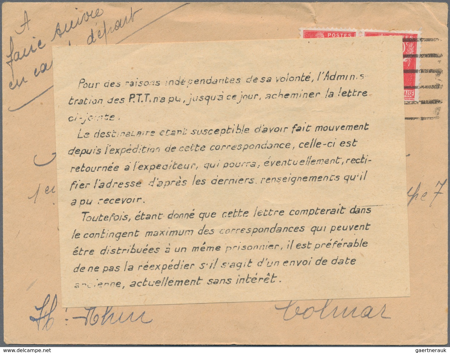 Frankreich: 1940/1944, 36 Covers And Cards Covering The Time Of The German Occupation In France With - Verzamelingen