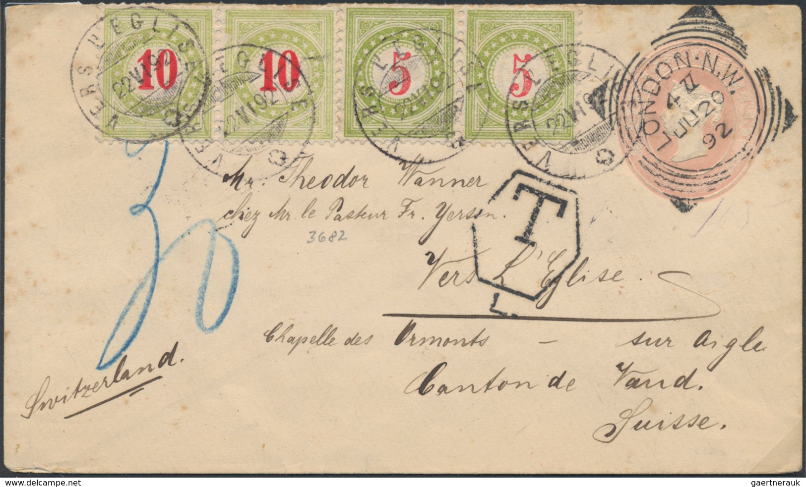Großbritannien - Stempel: 1880 - 1906 (ca.), About 180 Stamp-covers, Besides, In Particular "Squared - Poststempel