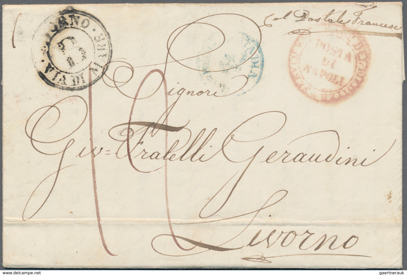 Italien - Vorphilatelie: 1750/1860, Comprehensive Collection With Ca.400 Letter-sheets, Comprising I - 1. ...-1850 Prephilately
