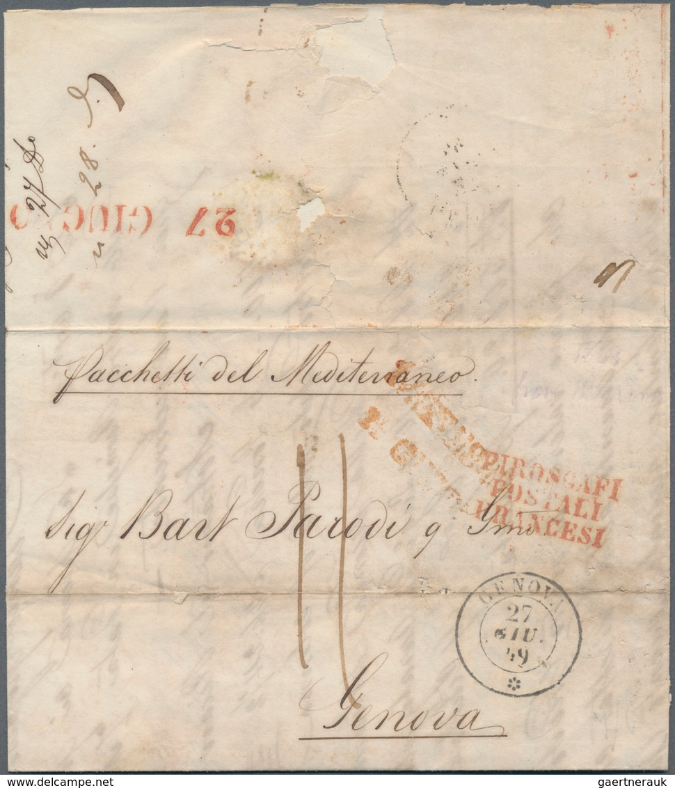 Italien: 1808/1872, Small But Very Useful Lot Of 20 Letters Starting With Single Line "SARDEGNA", Ea - Verzamelingen