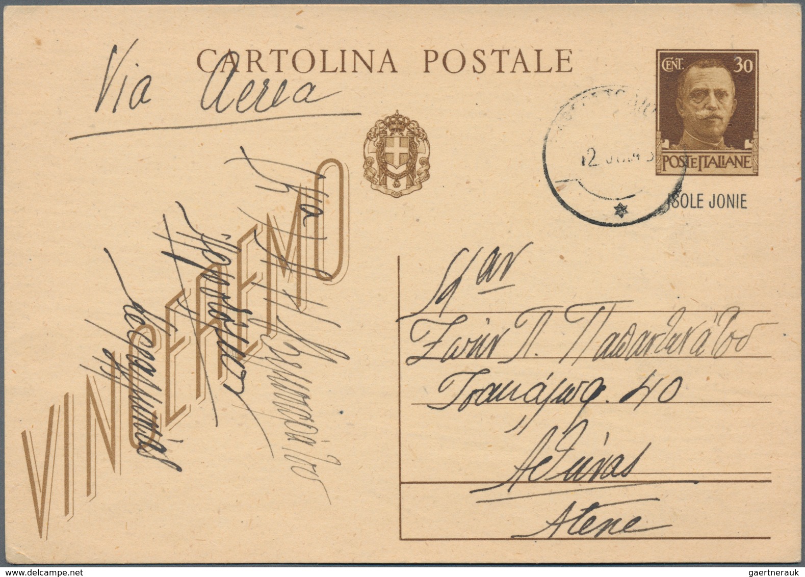 Italien: 1903/1945, 57 covers and cards on collector's pages, containing Ionian Islands, PAQUEBOT,mi