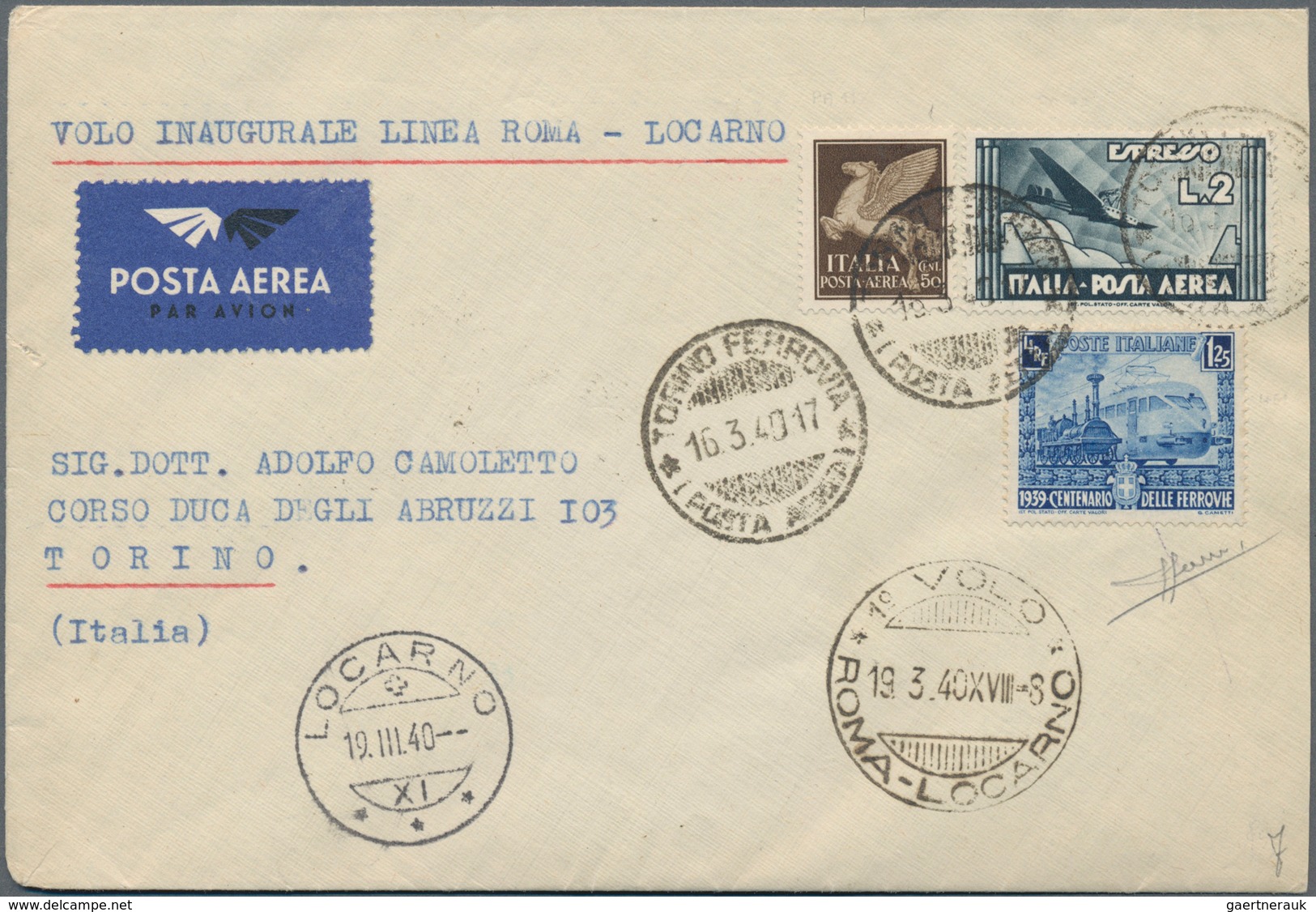 Italien: 1927/1940, AIRMAIL, Lot Of Eight Flight Covers/cards, Mainly First/special Flights: 1.2.192 - Verzamelingen