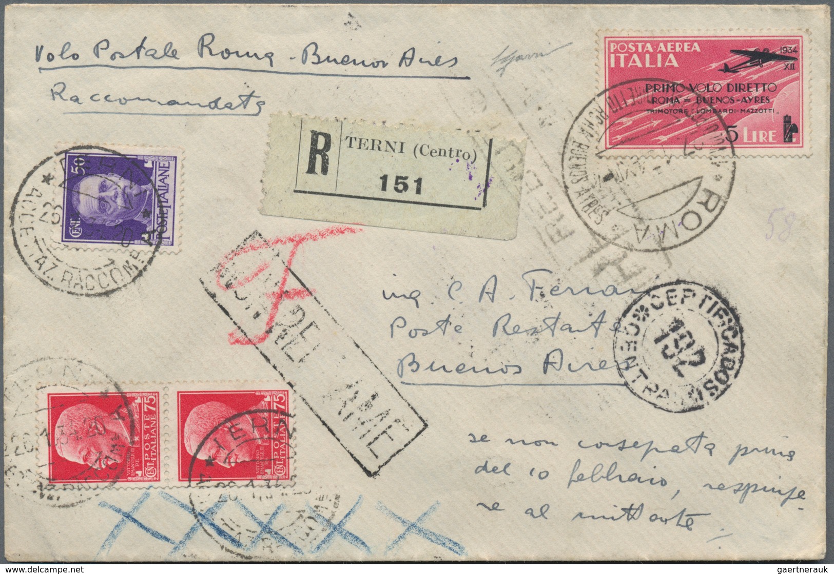 Italien: 1927/1940, AIRMAIL, Lot Of Eight Flight Covers/cards, Mainly First/special Flights: 1.2.192 - Sammlungen