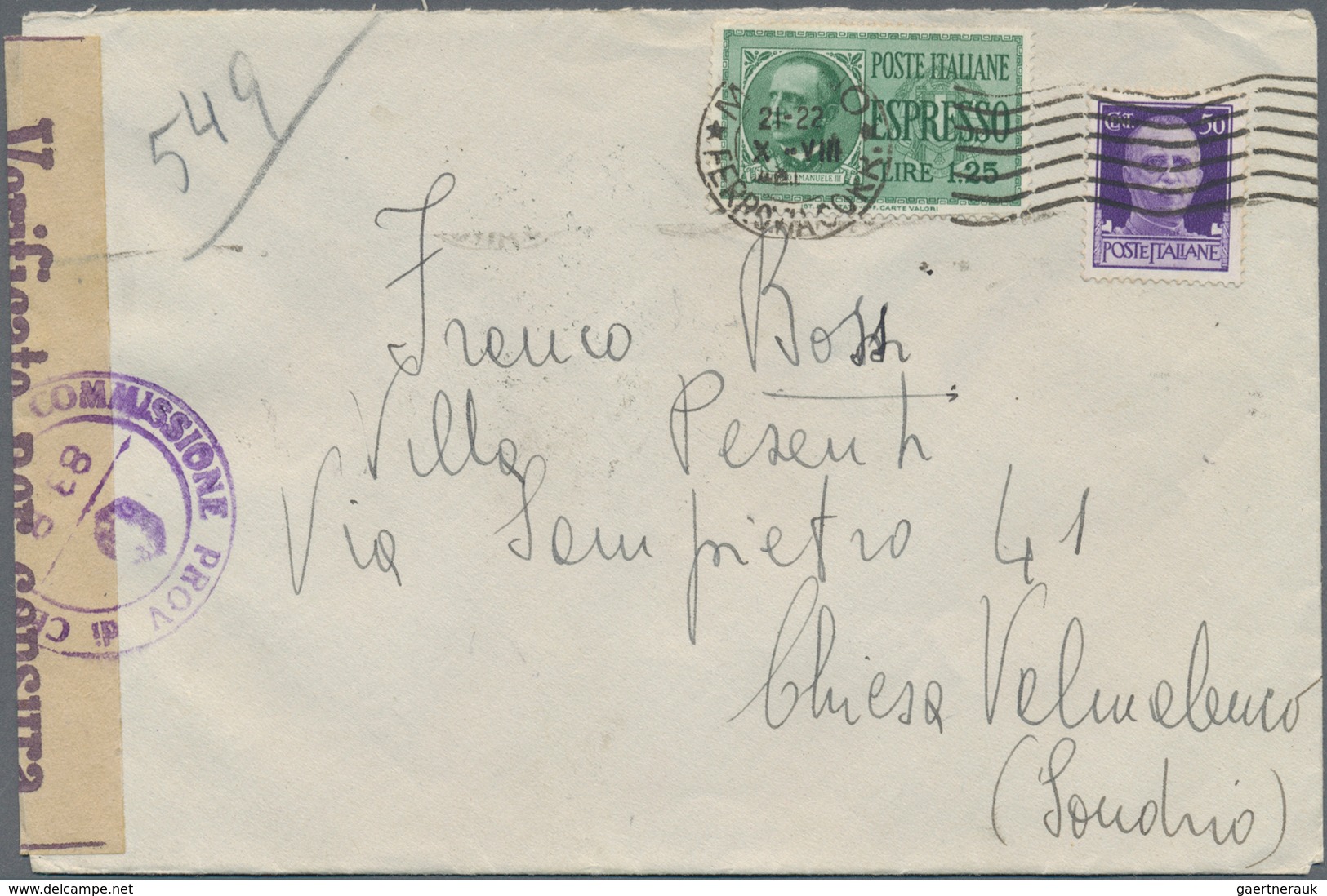 Italien: 1939/1945, Censored Letters And Cards To And From Italy In Total Appr. 52 Items, 13 Of Them - Verzamelingen