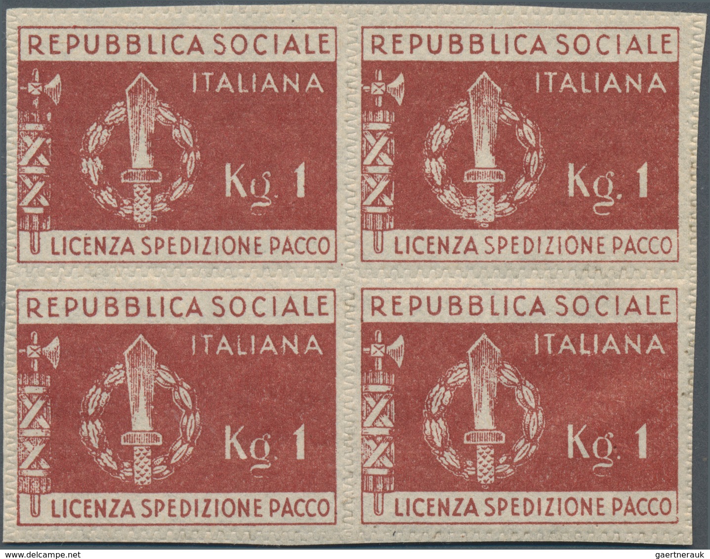 Italien - Portofreiheitsmarken: 1944. RSI - Postage Free Parcel Stamps For Soldiers. 120 Mint Copies - Zonder Portkosten