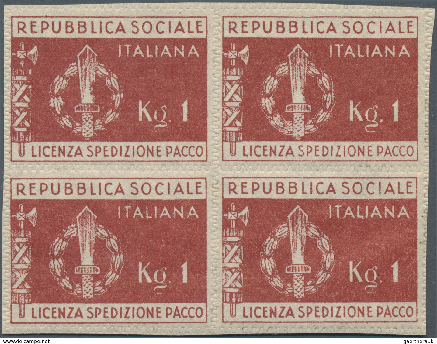 Italien - Portofreiheitsmarken: 1944. RSI - Postage Free Parcel Stamps For Soldiers. 120 Mint Copies - Portofreiheit