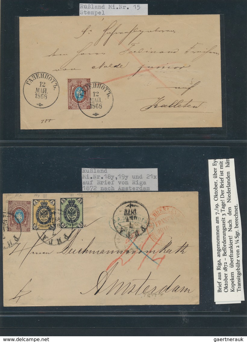 Lettland: 1868/1941, Deeply Specialised Collection In Eight Binders, Comprising Stamps And Especiall - Letonia