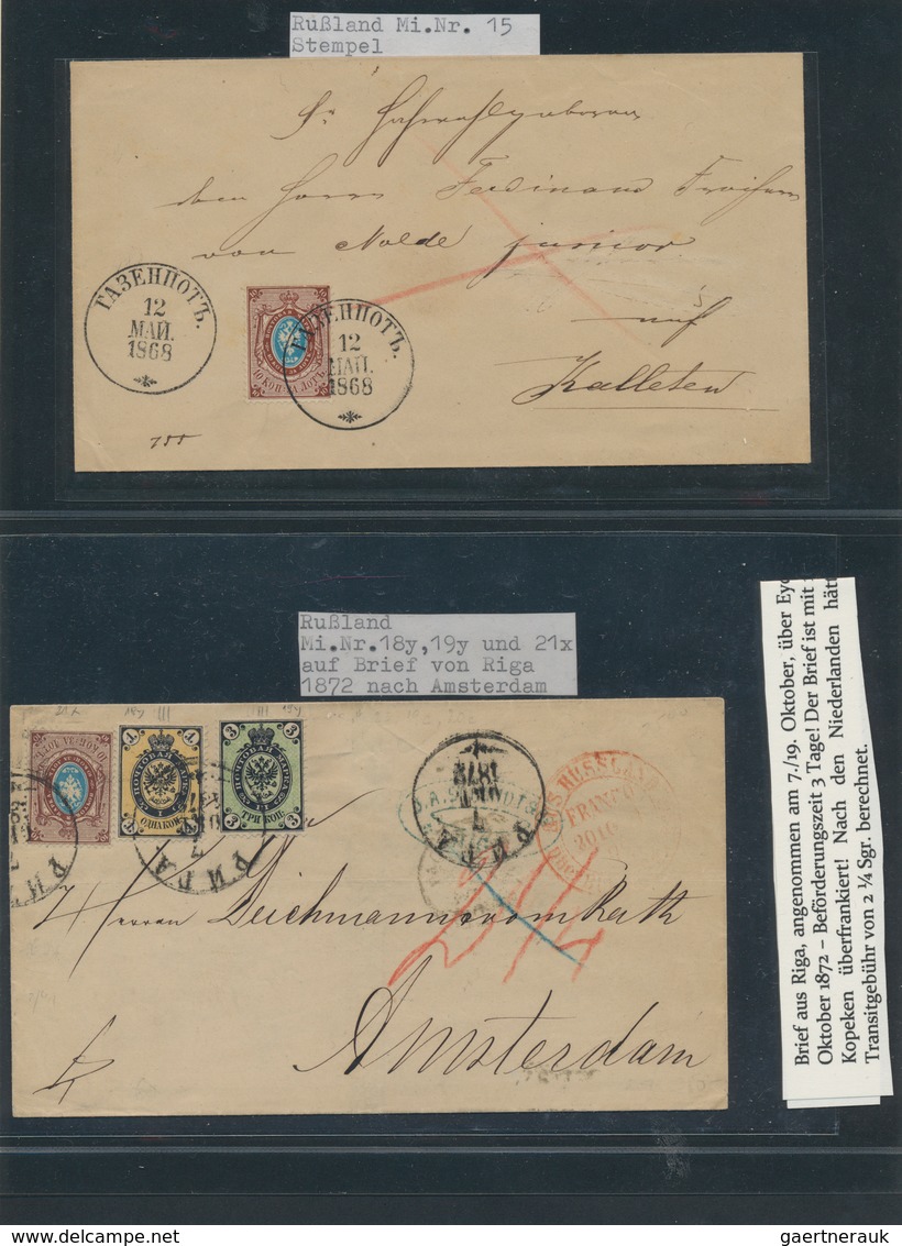 Lettland: 1868/1941, Deeply Specialised Collection In Eight Binders, Comprising Stamps And Especiall - Lettonia