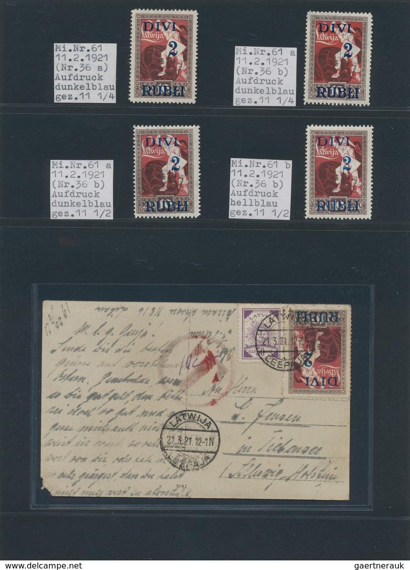 Lettland: 1868/1941, Deeply Specialised Collection In Eight Binders, Comprising Stamps And Especiall - Lettonia