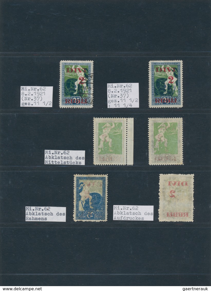 Lettland: 1868/1941, deeply specialised collection in eight binders, comprising stamps and especiall