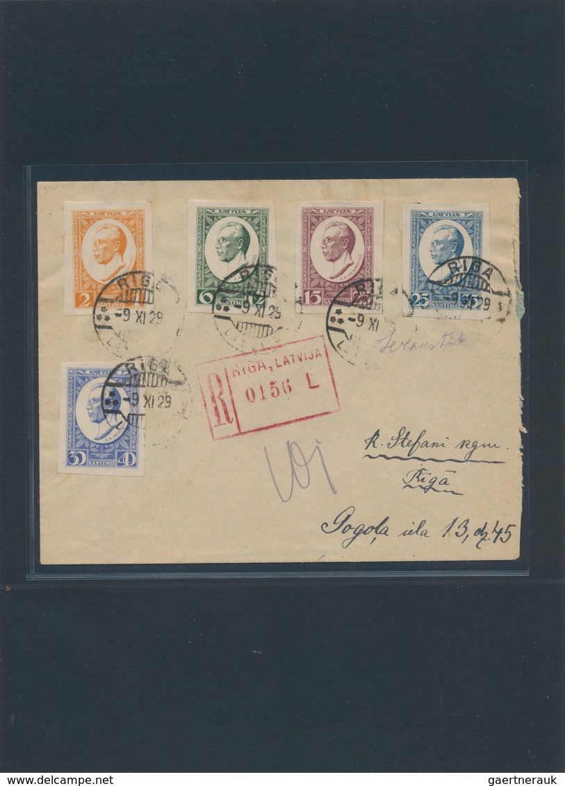 Lettland: 1868/1941, deeply specialised collection in eight binders, comprising stamps and especiall