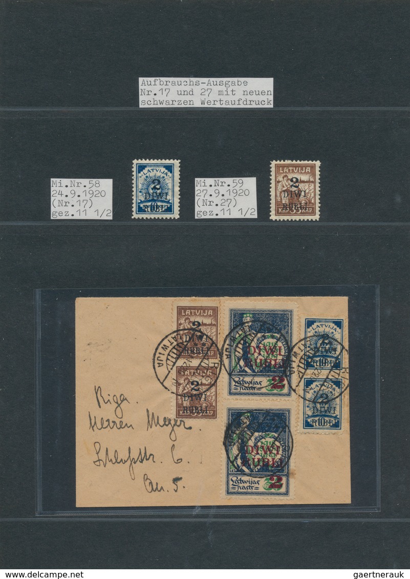 Lettland: 1868/1941, deeply specialised collection in eight binders, comprising stamps and especiall