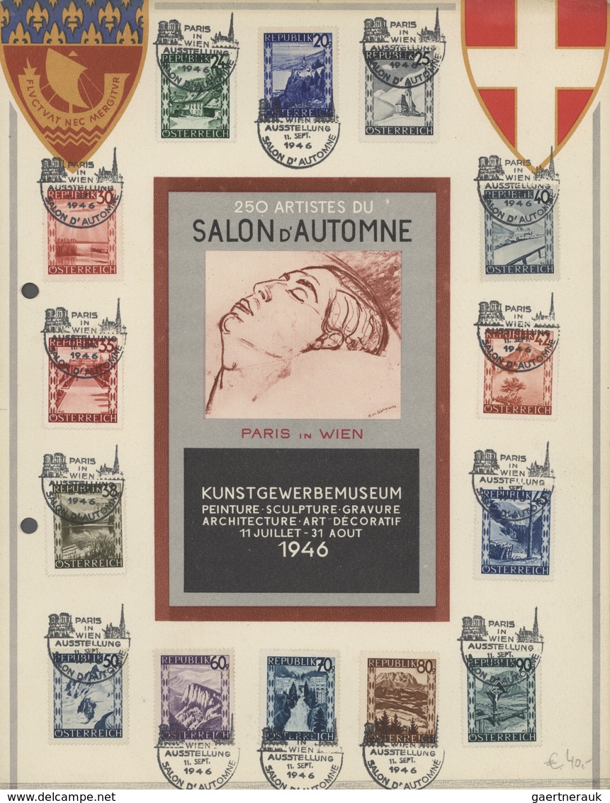 Österreich: 1921-1975, Partie Mit 11 Gedenkblättern Und Belegen, Dabei Auch FDC Und Bessere Serien, - Sammlungen