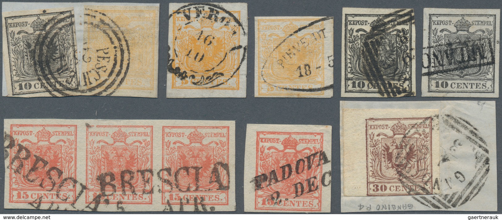 Österreich - Lombardei Und Venetien: 1850/1857, Gehaltvoller Sammlungsbestand Mit Ca.200 Marken Der - Lombardo-Vénétie