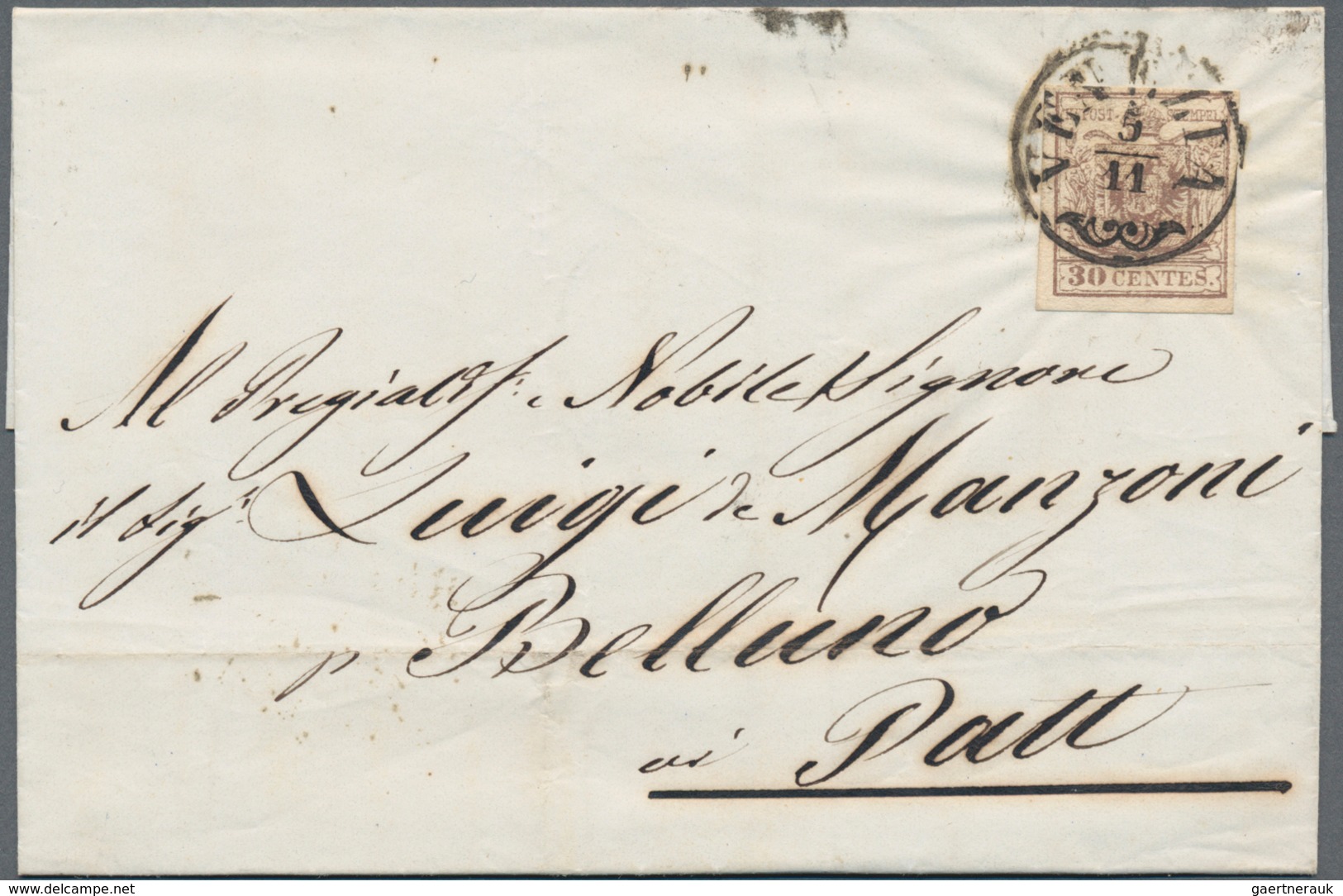 Österreich - Lombardei Und Venetien: 1850/1858, Originale Firmenkorrespondenz Mit 45 Briefen Von Ven - Lombardo-Venetien