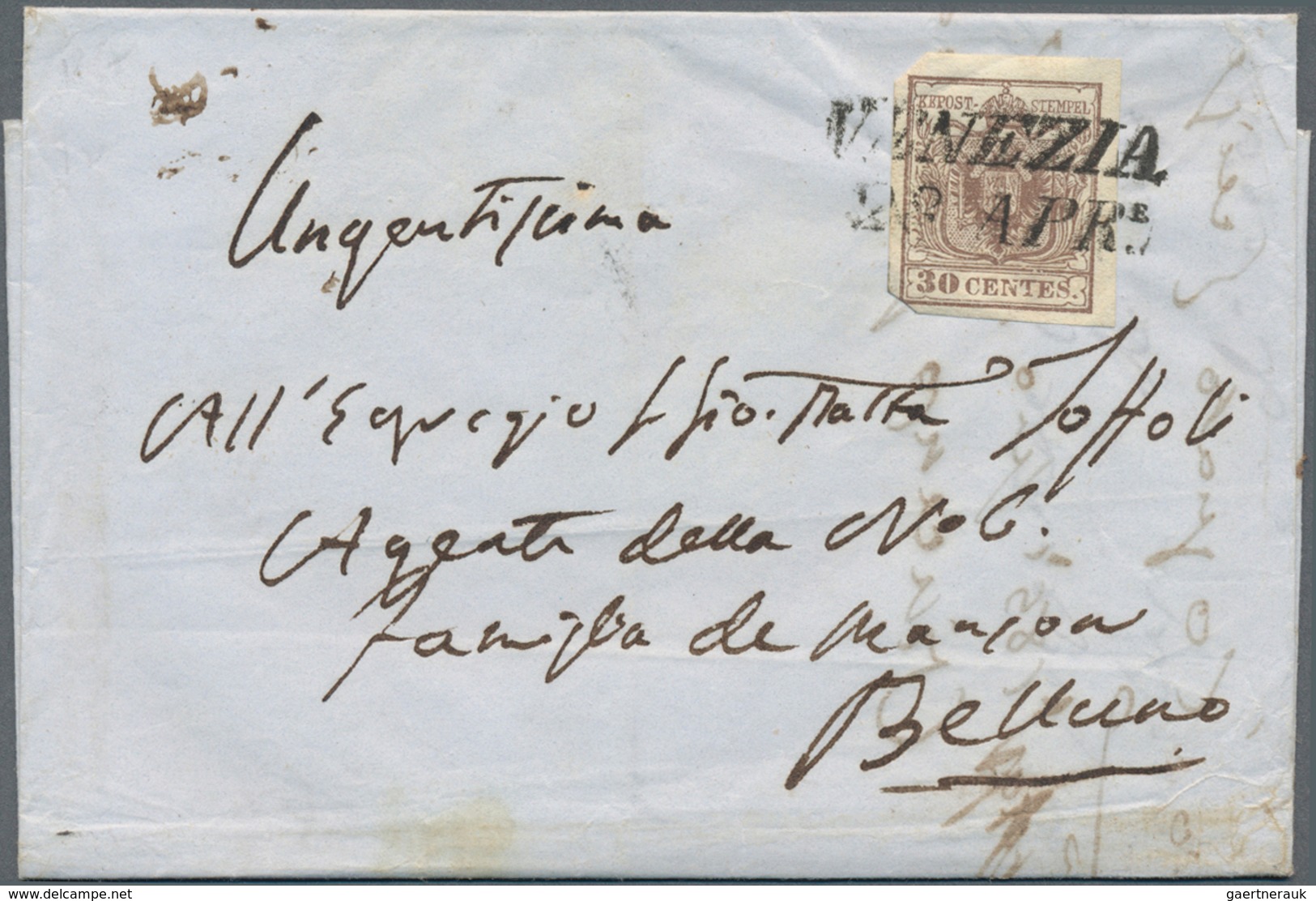Österreich - Lombardei Und Venetien: 1850/1858, Originale Firmenkorrespondenz Mit 45 Briefen Von Ven - Lombardije-Venetië