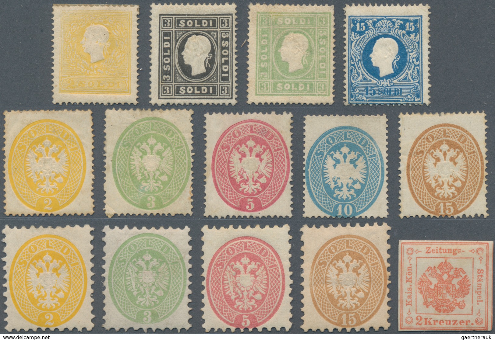 Österreich - Lombardei Und Venetien: 1858/1864, Hochwertige Partie Mit 14 Ungebrauchten Marken, Dabe - Lombardo-Venetien