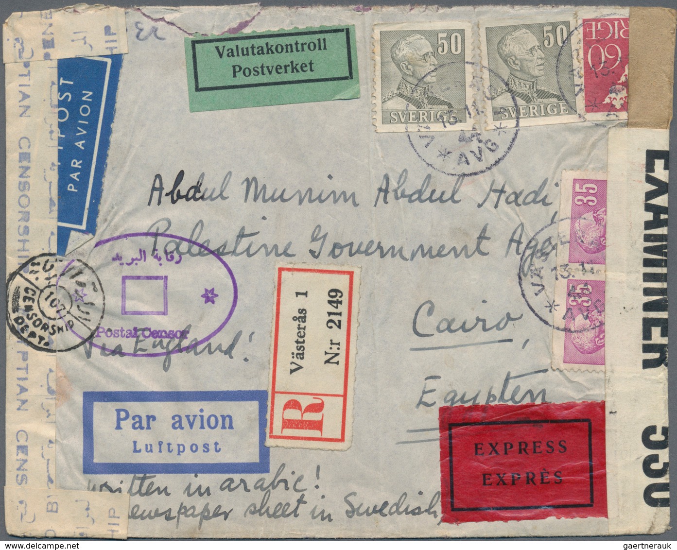 Schweden: 1936/1949, Approx. 38 Flight Covers To And From Sweden Including Parts Of A Crashcover Fro - Brieven En Documenten