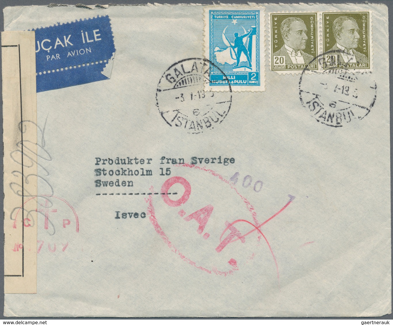 Schweden: 1936/1949, Approx. 38 Flight Covers To And From Sweden Including Parts Of A Crashcover Fro - Cartas & Documentos