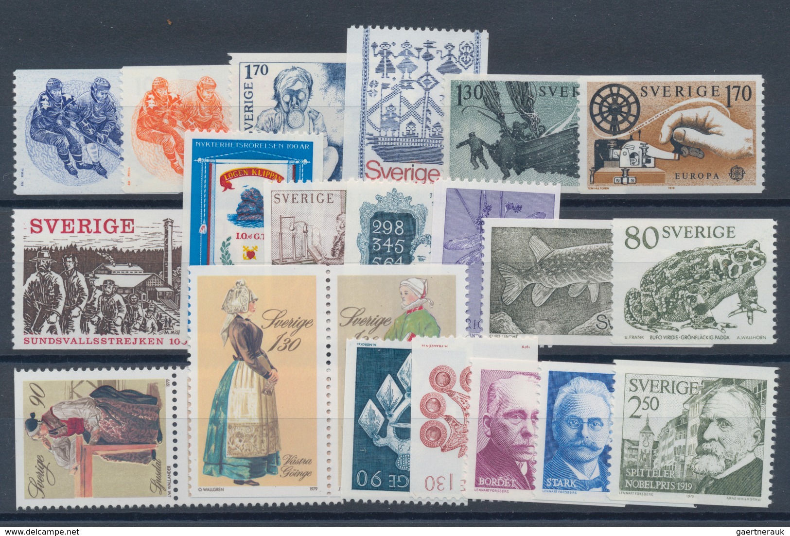 Schweden: 1979, Year Sets Without The Definitive And The Souvenir Sheet MNH Per 100 - Michel 2140,- - Brieven En Documenten