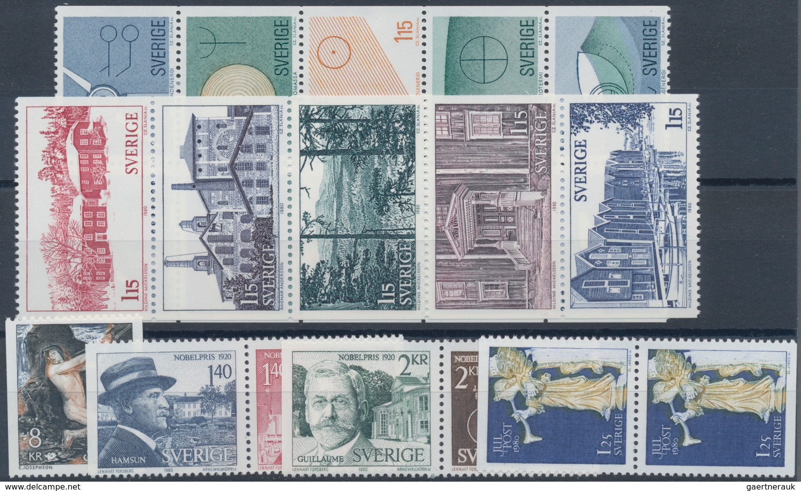 Schweden: 1980, Year Sets Without The Definitive Michel No. 1105 And The Souvenir Sheet MNH Per 125 - Cartas & Documentos