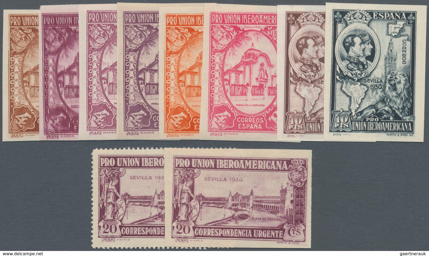 Spanien: 1930, Ibero-American Exhibition In Sevilla Large Lot With About 2.500 Stamps In 30 Differen - Gebruikt