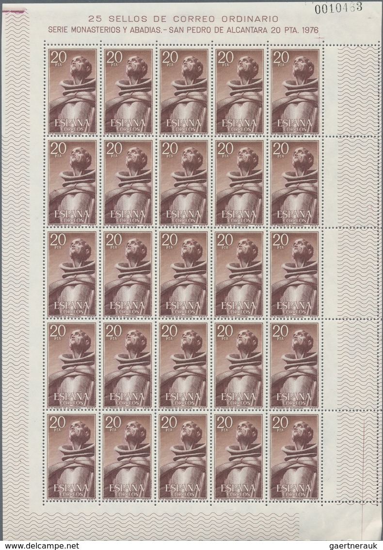 Spanien: 1962/1978, Stock Of MNH Stamps, Often In Sheets And Parts Of Sheets, In Quantities From 50 - Gebruikt