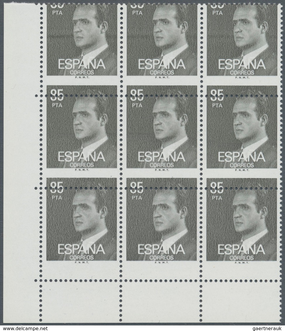 Spanien: 1981, King Juan Carlos I. 85pta. Grey In A Lot With About 300 Stamps All With ERRORS In Pri - Gebruikt