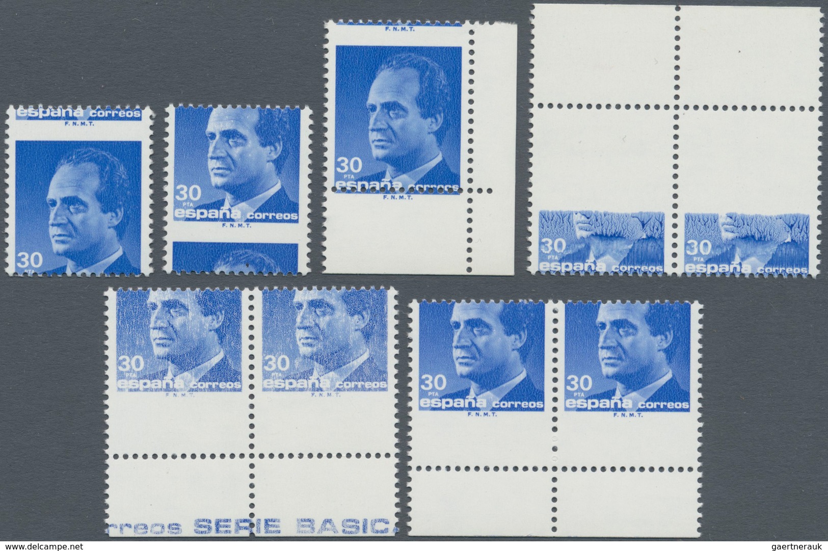 Spanien: 1986, King Juan Carlos I. 30pta. Ultramarine In A Lot With About 280 Stamps All With ERRORS - Gebraucht